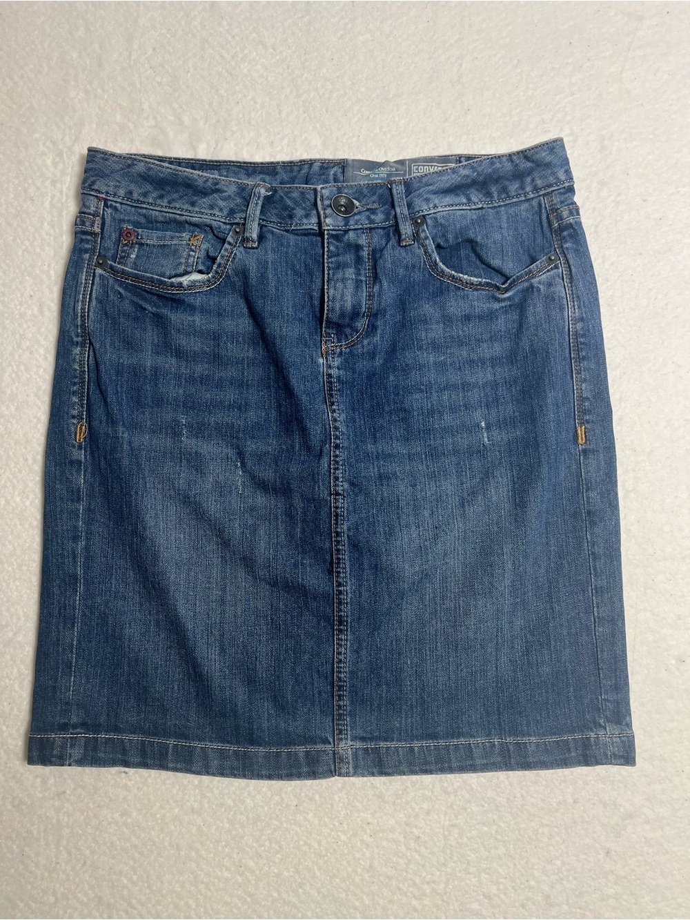 Converse Women's Dark Blue Denim Pencil Skirt